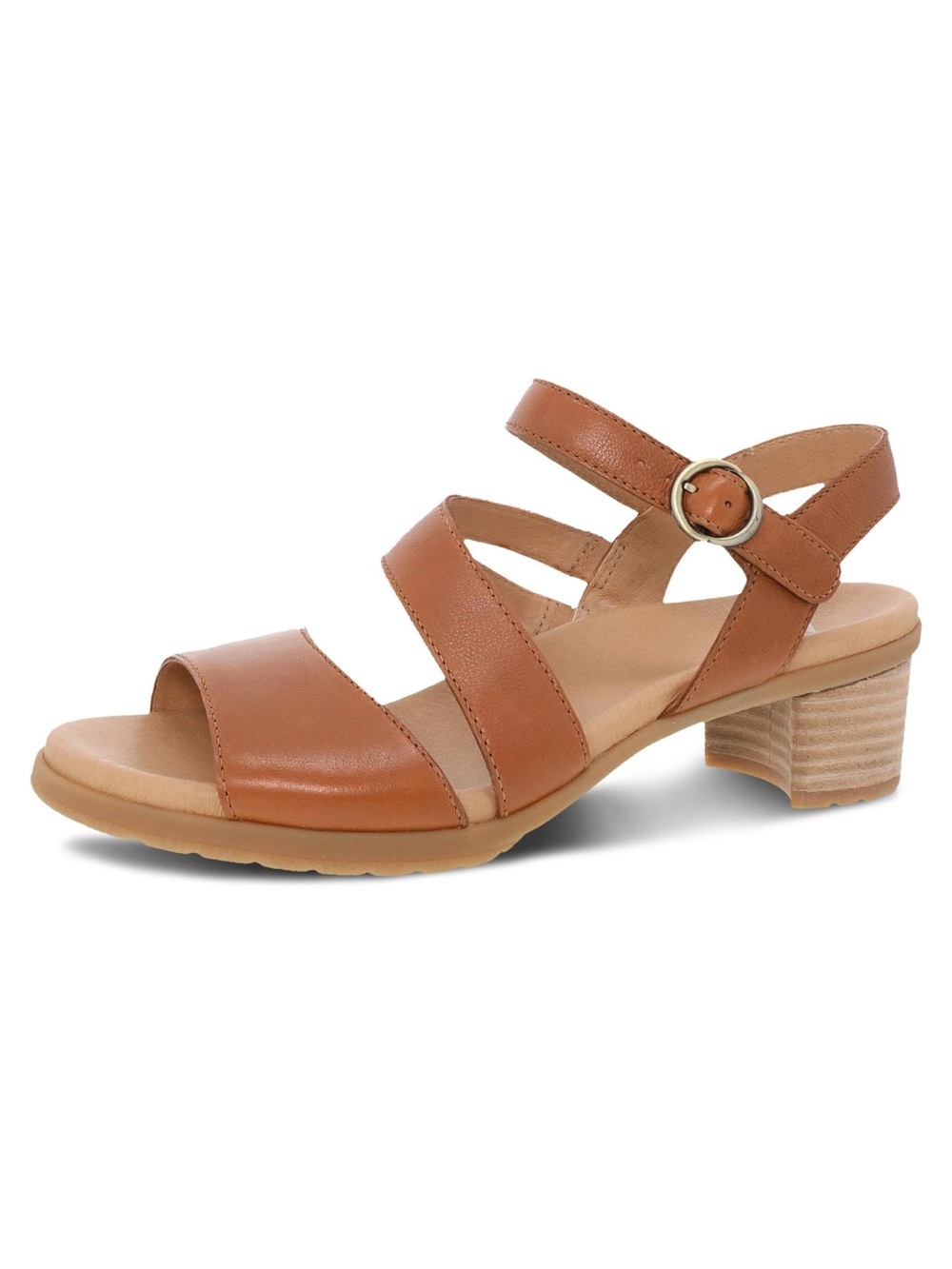 Dansko Tansy Strappy Leather Comfort Sandals 
Luggage Tan Low Block Heel Size 39
